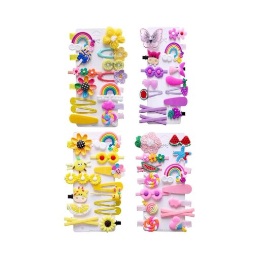 56PCS Toddler Girls Hair Accessories, Baby Hair Clips, Hair Pin, Barrettes for Girls, Kids Hair Clips for Styling, Rainbow Flower Candy Fruits Butterfly Set Cute Hair Clips for Girls