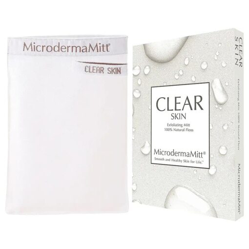 Clear Skin Exfoliating Mitt for Face & Neck, Gentle Dead Skin Remover Glove, Facial Scrub Clears Blackheads, Unclogs Pores, Evens Skin Tone & Texture, No Chemicals, Lasts 6+ Months