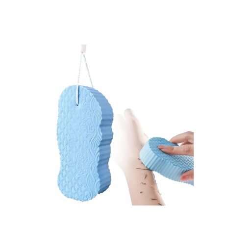 Super Soft Exfoliating Bath Sponge, Exfoliator Dead Skin Remove, 3D Bath Sponge Shower Brush, Sponge Bath Sponge for Adults Children and Pregnant Women ( B-Blue )