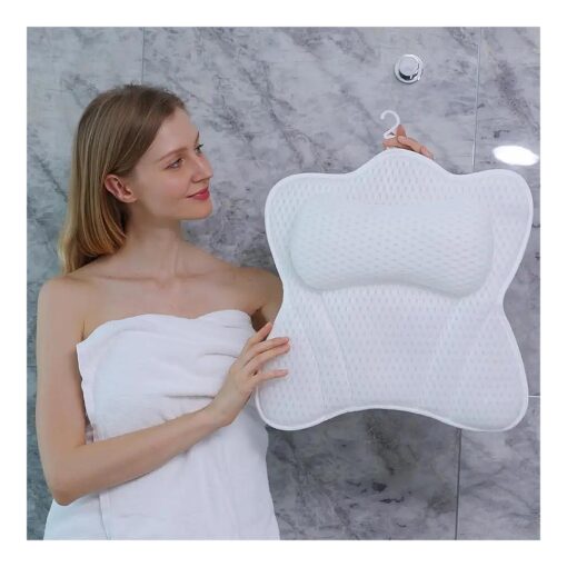 Soft and Elastic Bath Pillow for Tub Neck and Back Support, Bathtub Pillow Bath Pillow for Tub, Ergonomic Design Luxurious Bath Tub Pillow for Men and Women