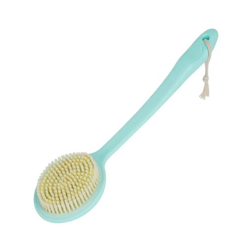 Long Handle Bath Shower Body Brush Back Scrubber with Super Soft Nylon Bristles ( Blue )