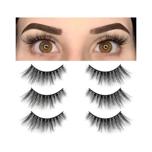 Lashes Mink Natural False Eyelashes - Bepholan Fake Eyelashes Natural Look 3-Pack Cat Eye Lashes Manga Eyelashes Fluffy, XMZ212