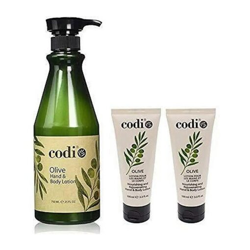 Codi Olive Hand & Body Lotion - Organic, Antioxidant & Vitamin Enriched, Soft & Fresh Skin, 750ml + 2x100ml Tubes