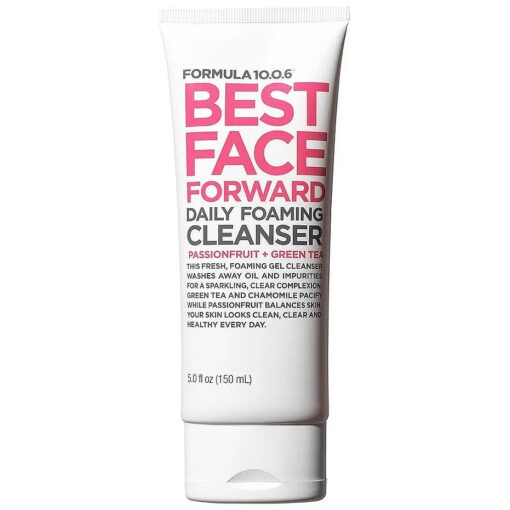 Formula 10.0.6 Best Face Forward Daily Foaming Gel Cleanser that Washes Away Oil & Impurities - Vegan, Paraben-Free, & Cruelty-Free, Best Face Forward, Chamomile, 5.0 Fl Oz