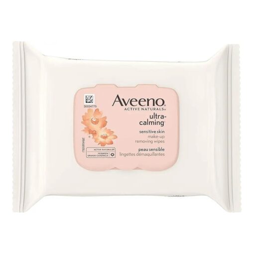 Aveeno Ultra Calming Makeup Removing Wipes, 25 Count ( English Manual )