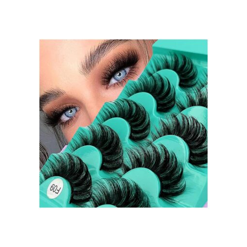 Mink Lashes Strip Eyelashes Fluffy Volume False Eyelashes that Look Like Extensions Glamour Wispy Curly Fake Lashes 5 Pairs Pack