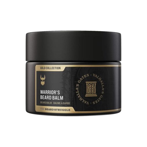 The Beard Struggle Warrior 's Beard Balm - Gold Collection, Valhalla 's Gates - Non-Greasy Low-Hold Formula, Luxurious Cologne-Grade Fragrances 100 % Natural and Plant-Based Ingredients - 50g