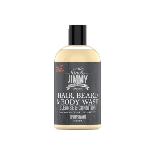 Uncle Jimmy Hair, Beard & Body Men 's Wash | Sulfate Free, Paraben Free, with Naturally Derived Clean Ingredients Leaving Skin Soft and Hydrating 12 Fl Oz