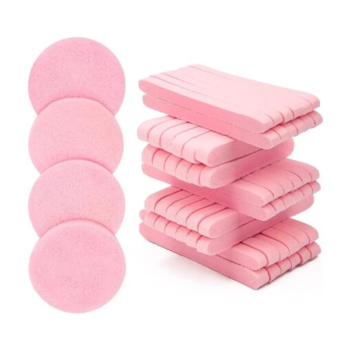 120 Pcs Facial Sponge Compressed, Luxiv Face Cleansing Sponge Estheticians Compressed Makeup Facial Sponge Round Wash Face Sponges for Women Compress Exfoliating Removal Sponge