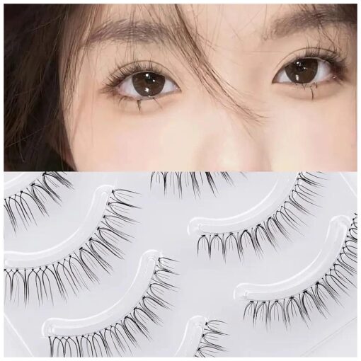 Miz Barn Daily Natural Look False Eyelashes,4 Pairs Natural Soft Lightweight Comfortable Short Lashes Clear Band Handmade Luxurious False Eyelashes ( A05 )