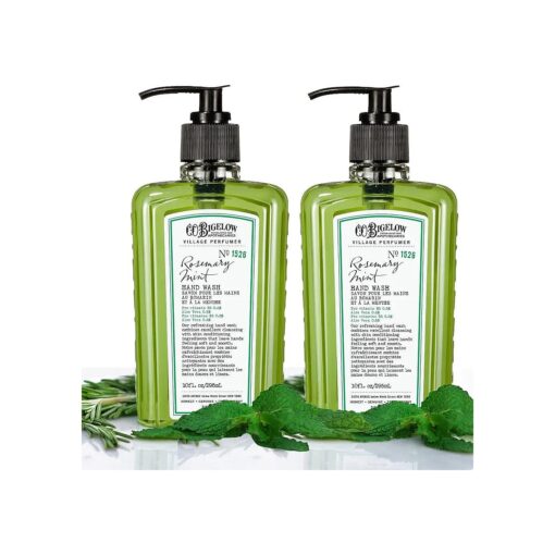 C.O, Bigelow Hand Wash, Rosemary Mint Soap, No, 1526 - Village Perfumer Moisturizing Hand Wash for Bathroom & Kitchen with Aloe Vera, 10 fl oz, Pack of 2