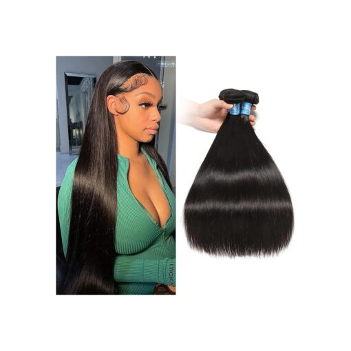 10A Peruvian Virgin Straight Human Hair 3 Bundles ( 16" 18" 20" ,300g,1B ) Human Hair Weave 100 % Unprocessed Peruvian Virgin Straight Hair Weave Bundles Remy Peruvian Straight Human Hair Extensions