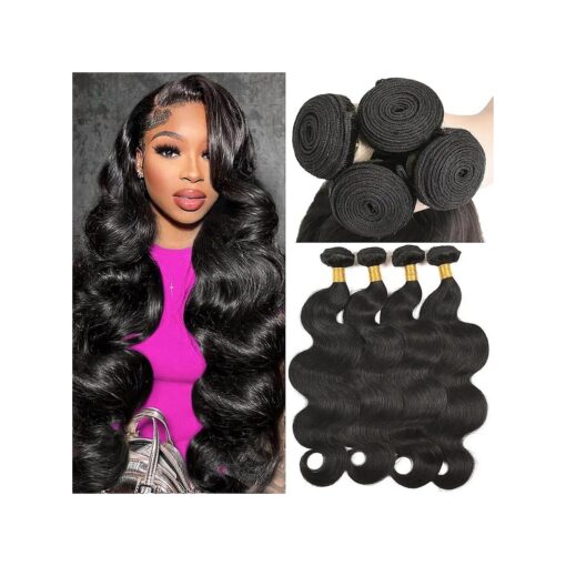 Oxcart 14A Human Hair Bundles 16 18 20 22 Inch Body Wave Bundles Human Hair 100 % Unprocessed Brazilian Virgin Weave Hair Bundles Deals Human Hair 4 Bundles Human Hair Extensions Natural Color