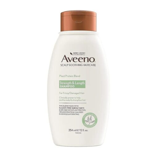 Aveeno Plant Protein Blend Shampoo for Strong Healthy-Looking Hair, 12 fl oz