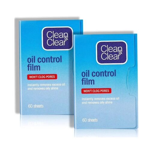 Oil Control Film Replacment for Clean & Clear Oil-Absorbing Sheets,2 Pack ( total 120sheets ) Oil Blotting Sheets For Face,9 % Larger Makeup Friendly High-performance Handy Face Blotting Paper for Oily Skin