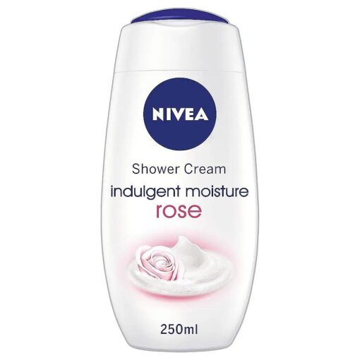 NIVEA Indulgent Moisture Rose Shower Cream Pack of 6 ( 6 x 250 ml ), Moisturising Shower Gel with Almond Milk, Luxurious Body Wash for Women, Body Wash with Argan Oil