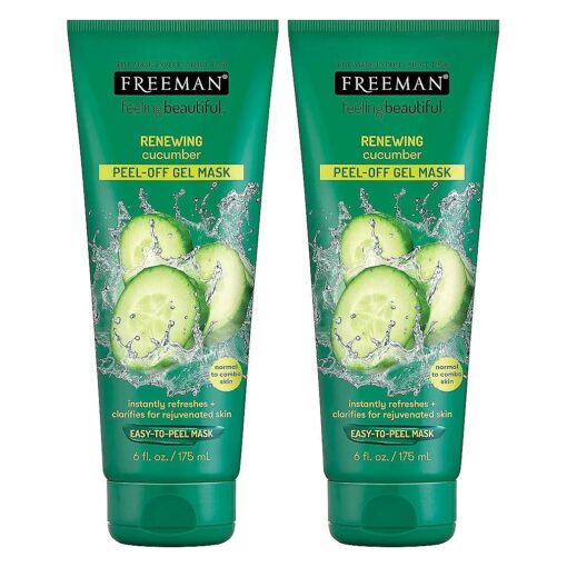 Feeling Beautiful Freeman Cucumber Peel-Off Gel Mask,6 Fl Oz ( Pack of 2 )