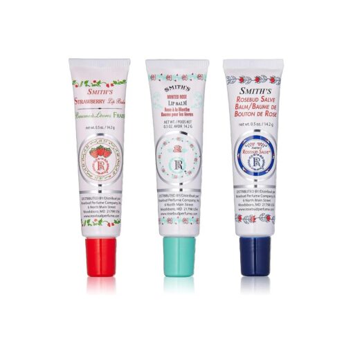 Rosebud Perfume Co. Tube 3 Pack : Smith 's Rosebud Salve + Smith 's Strawberry Lip Balm + Smith 's Minted Rose Lip Balm