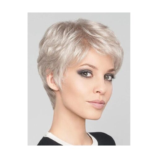 Swiking Short Pixie Cut Blonde Mix Grey Wigs for White Women Fluffy Synthetic Hair Women 's Wig Heat Resistant Daily Halloween Party Full Wig