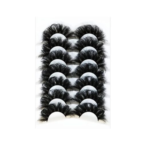 Zoe eyelashes ( Dense ) Mink Lashes Soft and skin friendly 25MM Long Dramatic, Wispy Clear Band Extension Volume Fluffy Fake Eyelashes 7 pairs