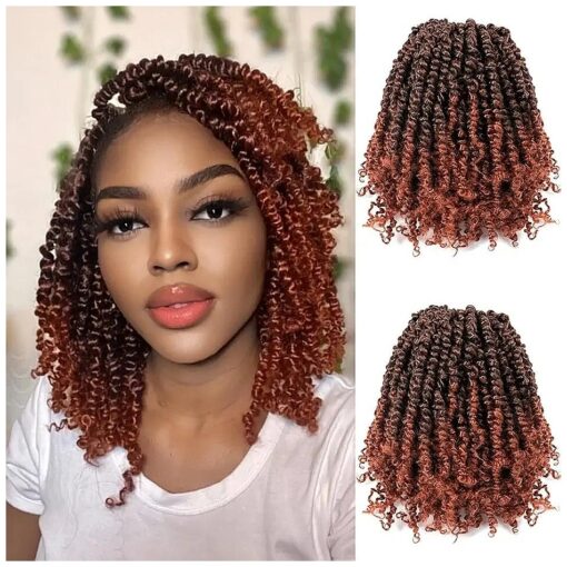 Passion Twist Crochet Hair 10 Inch 8 Packs Pre-twisted Passion Twist Crochet Hair Pre-looped Passion Twist Hair Bohemian Braids Synthetic Crochet Hair Extensions ( 10 Inch ( Pack of 8 ), 1B/350 # )