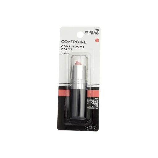 CoverGirl Continuous Color Lipstick, Bronzed Peach [ 015 ], 0.13 ( Pack of 3 )