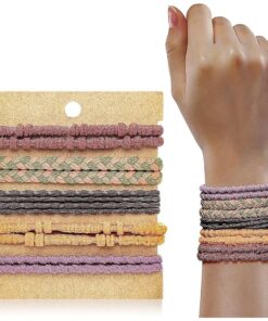 Boho Hair Ties For Girls, Bracelet Hair Ties For Women, Hair Tie Bracelet, Elastic Hair Ties, Hair Bands For Ponytails, Ponytail Holder For Daily Life, Sport, Cooking, Working ( 10pcs )