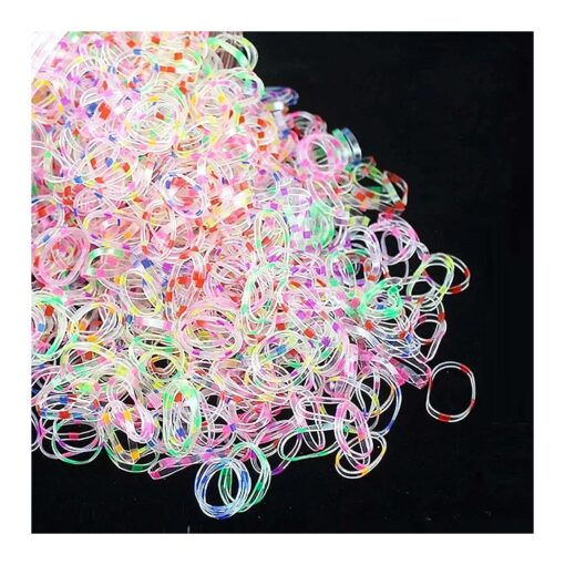 2000 pcs Mini Colorful Elastic Hair Bands, Rubber Hair Bands Kids Elastics No Damage Colored Fashion Girls Hair Ties Small Size