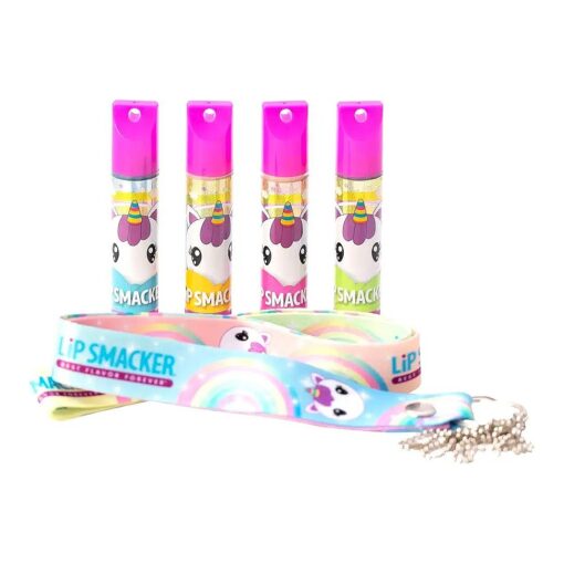 Lip Smacker Flavored Lip Balm Set With Lanyard, Unicorn, Lip Care to Moisturize Dry Lips