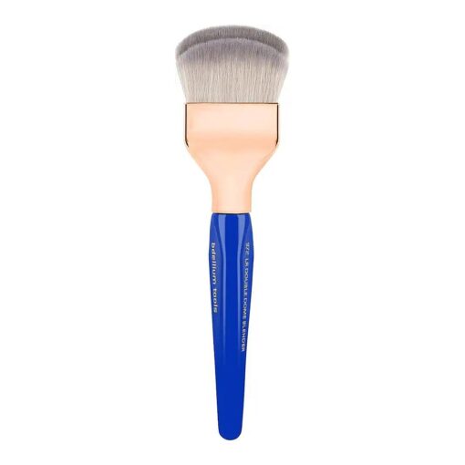 Bdellium Tools Professional Makeup Brush - Golden Triangle 972 Large Rounded Double Dome Blender - With All Vegan and Soft Synthetic Fibers, For Foundation Application & Blending ( Blue, 1pc )