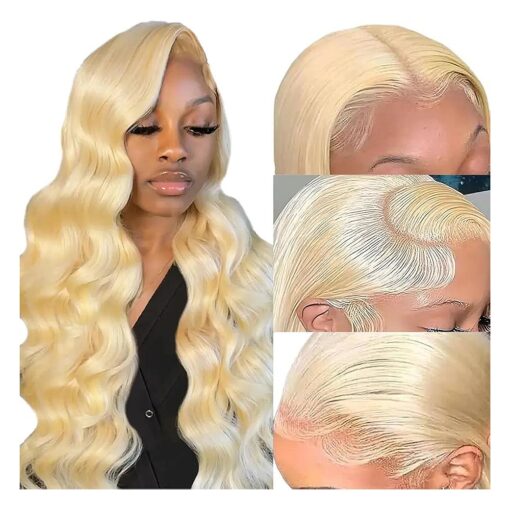 26 Inch 613 13x6 Lace Front Wig Human Hair Blonde HD Lace Front Wigs Human Hair Pre Plucked 180 % Density Body Wave Transparent Lace Frontal Glueless Wigs Human Hair