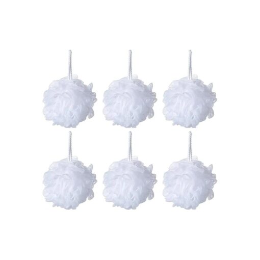 Bath Sponge Loofah Shower Pouf White Mesh Shower Puff Pack of 6 ( 35g/pcs )