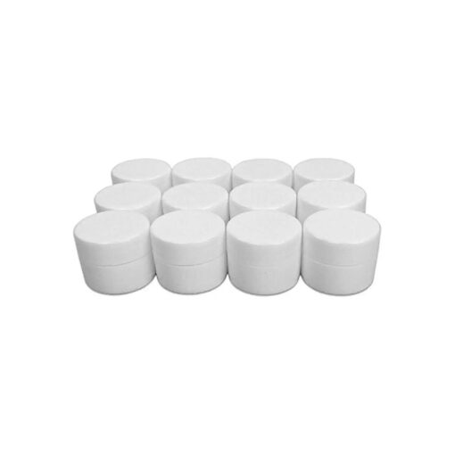 Lip Balm Containers - 0.25 Ounce White Plastic Lip Balm Jars w/lids, 12 Pack