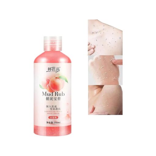 Rubbing Mud, Mud Rub Gel, Mud Scrub Cream, Mud Rubbing Artifact, Rubbing Mud Cream Gel, Skin Cleansing Gel Mud Rub, Mud Scrub Cream Exfoliating, Exfoliator Body Scrub ( peach/1PC/350ML )