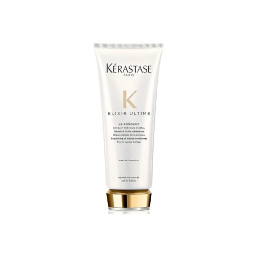 KERASTASE Elixir Ultime Oil-Infused Conditioner | For Normal to Dry Dull Hair | Anti-Frizz & Shine Activating | With Camellia & Argan Oils | Le Fondant | 6.8 Fl Oz