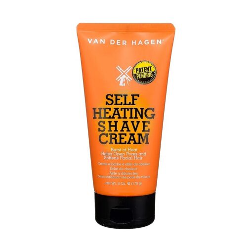 Van Der Hagen Self-Heating Shave Cream - Burst of Warmth Opens Pores and Softens Stubble, 6 oz