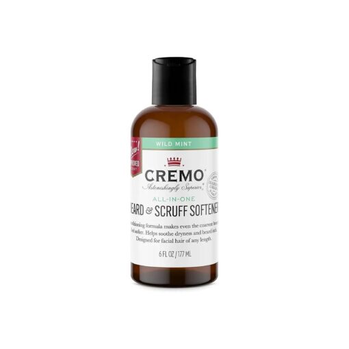 Cremo Wild Mint Beard & Scruff Softener, Softens and Conditions Coarse Facial Hair of All Lengths in Just 30 Seconds, 6 Fl Oz