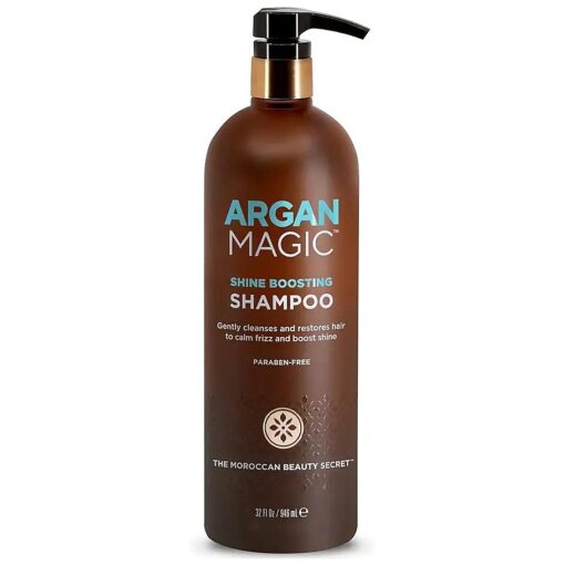 Argan Magic Shine Boosting Shampoo - Gently Cleanses and Restores Hair to Calm Frizz and Boost Shine | Made in USA, Paraben Free, Cruelty Free ( 1 Pack )