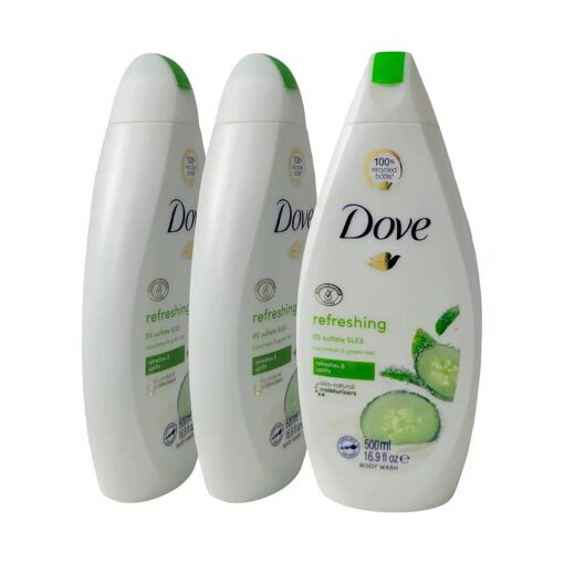 3 Dove Nourishing and Restore Body Wash 16.9oz, Go freash-Cucumber & green tea ) 10