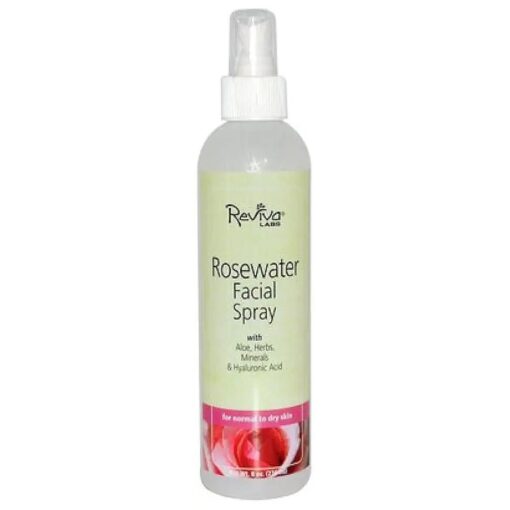 Reviva Labs Facial Spray, Rosewater, for Normal to Dry Skin, 8-Ounces ( Pack of 3 )