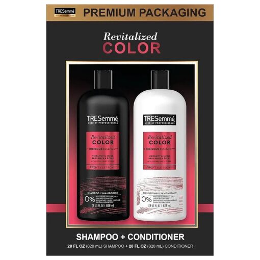 TRESemme Shampoo and Conditioner Set, Color Revitalize, Protects Hair Color for Weeks with Sunflower Seed Oil for Healthy Hair, 28 Fl Oz each