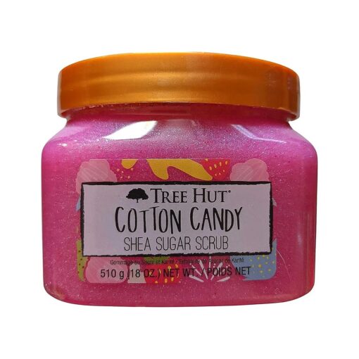 Tree Hut Cotton Candy Shea Sugar Scrub 18 Oz ! Formulated With Real Sugar, Certified Shea Butter And Strawberry Extract ! Exfoliating Body Scrub That Leaves Skin Feeling Soft And Smooth ! ( Cotton Candy )