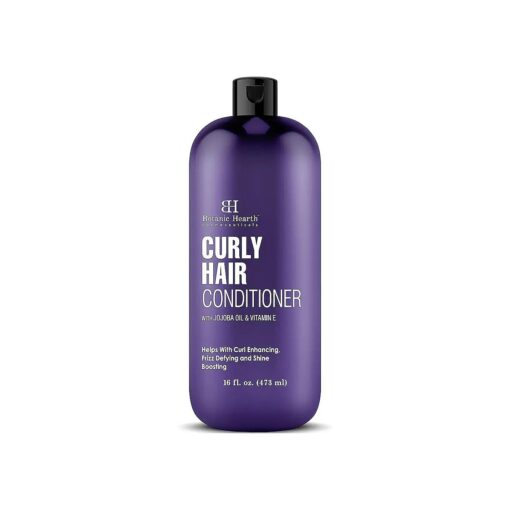 Botanic Hearth Curly Hair Conditioner | For Curly Hair | Detangle, Define & Enhance Curls | With Jojoba oil & Vitamin E | Sulphate Free | For Men & Women | 16 fl oz