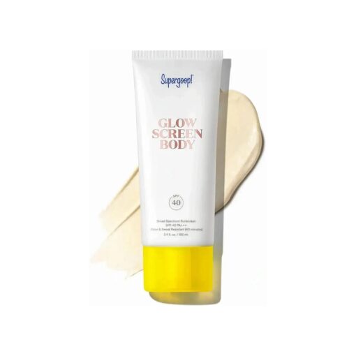 Supergoop ! Glowscreen Body SPF 40 PA+++, 3.4 fl oz - Body Lotion + Broad Spectrum Sunscreen with Subtle Shimmer - Adds Instant Glow & Hydration - Contains White Stargrass & Coconut Alkanes