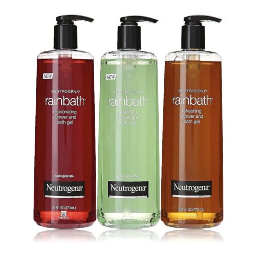 Neutrogena Rainbath Multi-pack of 3, 1 Original Formula, 1 Pomegranate and 1 Pear & Green Tea, 16 fl oz bottles