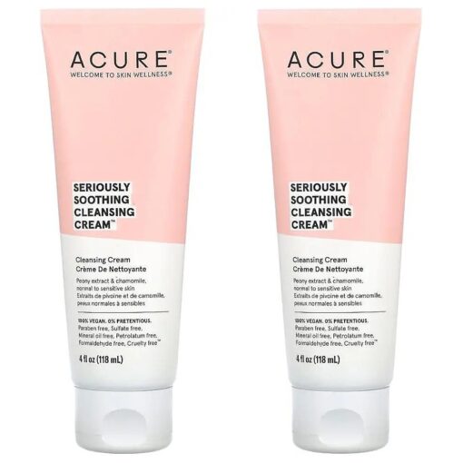 Acure Seriously Soothing, Cleansing Cream, 4 fl oz ( 118 ml ) ( Pack of 2 )