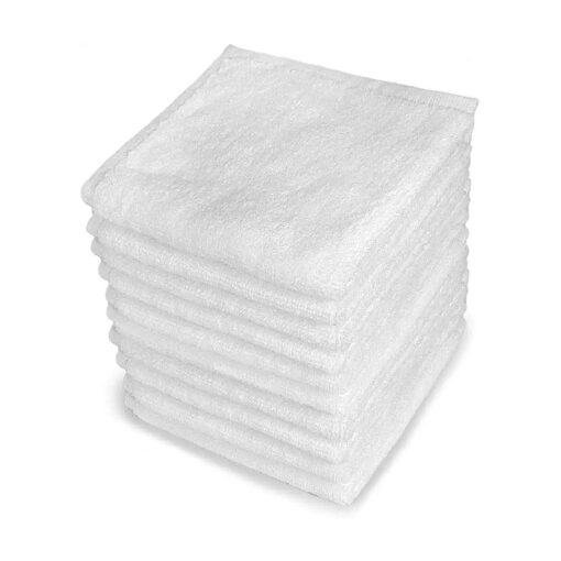 Soft washcloths for face Hand Fingertip Towels 12 Pack 100 % Cotton White 12x12 inch for Kids wash Cloths for Body and face 12 Pack Sets