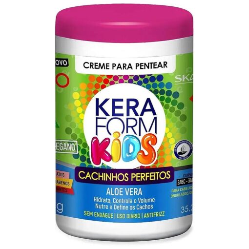 Linha Keraform Kids ( Cachinhos Perfeitos ) - Creme Para Pentear Hidratante 1 Kg - ( Kids Perfect Curls - Moisturizing Combing Cream 33.81 Fl Oz )