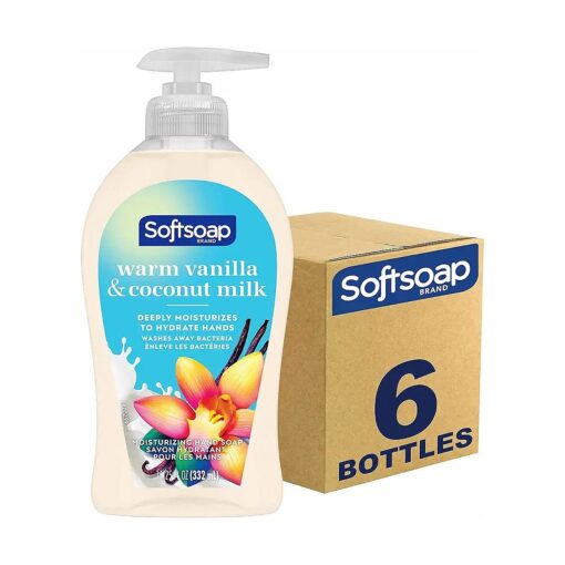 Softsoap Warm Vanilla & Coconut Milk Scent Liquid Hand Soap, Moisturizing Liquid Hand Soap, 11.25 Ounce, 6 Pack