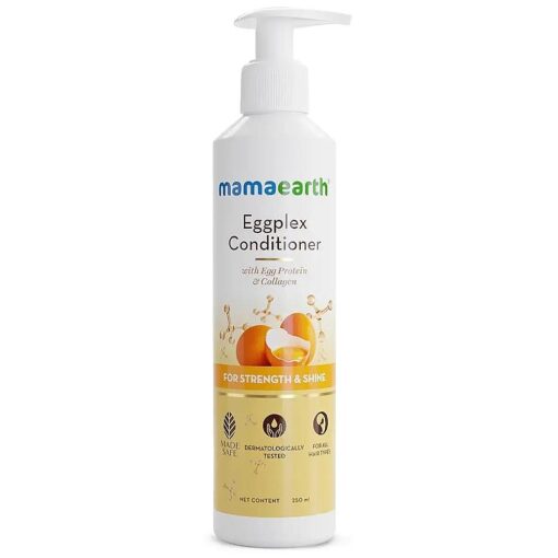 MAMAEARTH Eggplex Conditioner with Egg Protein & Collagen | Strengthens Hair & Adds Shine | Deep Conditioning for Dry Damaged & Frizzy Hair | 8.45 Fl Oz ( 250ml )